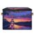 Honeybaby Storage Bins with Zipper Lid, Paris Tower Lidded Storage Baskets Boxes Foldable Organizer with Leather Handles for Clothes Closet Shelf