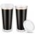 Honeydak 2 Pack 16 oz Double Walled Glass Coffee Mugs with Silicone Lids Clear Insulated Drinking Cups Reusable Glass Iced Coffee Cups for Home Office and Travel