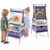 HONEY JOY Art Easel for Kids, 3-in-1 Double-Sided Wooden Toddler Easel w/Magnetic White Board & Chalkboard, Paper Roll, 2 Storage Bins, Painting Dry Erase, Kids Easel for Boys Girls Aged 3-6, Purple
