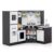 HONEY JOY Corner Kids Kitchen Playset, Modular Wooden Play Kitchen for Toddlers, Range Hood, Separated Washing Basin, Little Chef Pretend Toy Kitchen Set w/Lights and Sounds(Coffee)