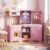 HONEY JOY Corner Kids Kitchen Playset, Wooden Toy Kitchen Set w/Lights & Sounds, Range Hood, Ice Maker & Coffee Maker, Microwave, Sink, Faucet, Little Chef Pretend Play Kitchen for Toddlers, Pink