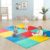 HONEY JOY Foam Floor Tiles for Kids, EVA Interlocking Baby Soft Puzzle Play Mat with Borders, Non-Slip Large Carpet Rug, for Baby Crawling Exercise & Development, Playroom, Bedroom (12 Pieces)