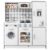 HONEY JOY Kids Kitchen Playset, Wooden Little Chef Pretend Play Kitchen Set w/Ice Maker, Lighted Stove, Storage Cabinet, Realistic Washing Machine, Play Kitchen for Toddlers, Gift for Boys Girls, Gray