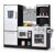 HONEY JOY Kids Kitchen Playset, Wooden Little Chef Pretend Toy Set, Microwave, Stove, Sink, Faucet, Storage Cabinet & Shelf, Curtain, Play Kitchen for Toddlers, Gift for Boys Girls 3+, Black