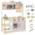HONEY JOY Kids Kitchen Playset, Wooden Play Kitchen for Toddlers, Microwave, Sink& Oven, 13 Cooking Accessories, Storage Cabinet, Little Chef Pretend Play Toy Kitchen Set, Gift for Boys Girls, Natural