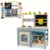 HONEY JOY Mud Kitchen, 2 In 1 Outdoor Play Kitchen for Toddlers & Grocery Store Pretend Play, Water Tank & Sink, Blackboard, Storage Bag & Basket, Double Side Wood Mud Table for Kids (With Blackboard)