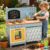 HONEY JOY Mud Kitchen, Cedar Wood Pretend Play Kitchen for Toddler, Real Faucet w/Running Water, Sink, Cook Accessories, Chalkboard, Storage Cabinet, Outdoor Kids Kitchen Playset for Garden Fun, Blue