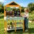 HONEY JOY Mud Kitchen, Fir Wood Outdoor Play Kitchen for Toddlers, Transparent Root Viewer Planter, Realistic Faucet & Sink, Stoves, Chalkboard, Storage Shelf, Mud Kitchen for Kids Outdoor Backyard