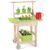 HONEY JOY Mud Kitchen with Wheels, Fir Wood Outside Play Kitchen for Toddlers, Watering Can, Planting Box, Storage Shelf, Mud Table for Kids Outdoor Garden Backyard, Green