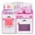 HONEY JOY Pink Kids Kitchen Playset, Wooden Pretend Play Kitchen for Toddlers, 13 Pcs Cookware Utensils, Faucet, Stove, Storage Cabinet, Little Chef Toy Kitchen Set, Gift for Boys Girls 3+, Pink