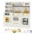 HONEY JOY Play Kitchen for Toddlers, Wooden Kids Kitchen Playset, Ice Maker & Coffee Maker, Microwave, Oven, Stove, Little Chef Pretend Toy Kitchen Set for Boys Girls Gift (Beige Golden)