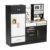 HONEY JOY Play Kitchen for Toddlers, Wooden Pretend Toy Kitchen Set w/Coffee Maker & Ice Maker, Microwave, Oven w/Lights and Sound, Storage Cabinet, Little Chef Kids Kitchen Playset, Black