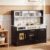 HONEY JOY Play Kitchen for Toddlers, Wooden Pretend Toy Kitchen Set w/Coffee Maker & Ice Maker, Microwave, Oven w/Lights and Sound, Cabinet, Little Chef Kids Kitchen Playset, Boys Girls Gift (Black)