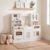 HONEY JOY Play Kitchen, Wooden Pretend Toy Kitchen Set w/Coffee Maker & Ice Maker, Cookware, Microwave, Oven with Lights and Sound, Cabinet, Little Chef Kids Kitchen Playset for Toddlers Gift (White)