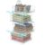 Hongtamoya 4 Tier Sliding Closet Organizers and Drawer Storage Shelves, Stackable Storage Bins for Jean Pants Sweaters, Storage Container for Wardrobe Cupboard Organizer for Clothes-White