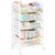 Hongtamoya Rolling Cart with 4 Drawers, Storage Cart with Dividers, White