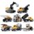 HONGTUO Alloy Mini Construction Vehicles, 8Pcs Die-cast Construction Toys Set, Excavators Mixer Truck Bulldozers Forklift Dump Truck, Pull Back Car Toys for Toddlers Kids Boys & Girls