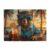 Honozo Tropics Palm Sunset Squirrel 500-Piece Wood Jigsaw Puzzle, Coastal Leisure Scene