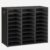 HOOBRO Literature Organizer, 27 Compartments Wooden Mail Organizer, Countertop Literature Sorter with Adjustable Shelves for Home, Office, School, Student Mailbox for Classroom, Black BK27WF01