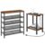 HOOBRO Shoe Rack and End Table Bundle, 5-Tier Shoe Organizer with Adjustable Mesh Shelves and Side Table with Charging Station BF12XJ01-BF09UBZ01