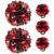 Hooshing 5PCS Black and Red Cheerleading Pom Poms and Hair Ties Pompoms