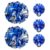Hooshing 5PCS Blue and Silver Cheerleading Pom Poms and Hair Ties Pompoms