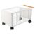 HOOTNEE Metal Library Book Cart on Wheels with Heavy Duty Load Capacity and Swivel Wheels, High Sided Basket and Pull Rod for Secure Storage of Stationery and Daily Essentials in Home