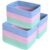 Hopegiver Rainbow Storage Baskets Set of 3, Cotton Rope Toy Storage Bins with Handles, Colorful Woven Nursery & Kids Playroom Organizer Baskets