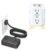 HOPOW Black Flat Plug Extension Cord, 6 Ft Ultra Thin Power Strip & Outlet Extender with Night Light, 6AC&4 USB Ports(PD 20W), 1050J, White