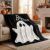 Horaldaily Halloween Flannel Blanket Throw, Black White Goblin Hallowmas Soft Fuzzy Plush Cozy Fleece Blankets for Couch Sofa Bed Decor, Ideal Gifts for Kids Adults 50×60