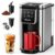 Horavie Single Serve Coffee Maker for K-Cup Pod and Grounds, Hot & Iced Coffee Maker, Strong Button Feature, 6 to 14oz Brew Sizes, 50oz Removable Reservoir, Fit 6.5″ Mugs, Stainless Steel, Black