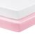 Horbaunal 2 Pack Satin Pack n Play Sheets, Blush Pink & White