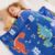 HOSUKKO Weighted Blanket – 3 lbs Blue Dinosaur Heavy Blanket, 20″x30″, Small Size Breathable Lap Blanket
