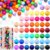 Hotop 624 Pcs Round Silicone Beads Bulk for Keychain Making Kit 48 Colors Rubber Beads Silicone Focal Bead Loose Bead for Necklace Bracelet Lanyard Making (12 mm)