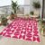 Hot Pink Cream Mid-Century Modern Rugs Bauhaus Semicircle 10×12 Geometric Rug for Girl’s Bedroom Living Room Nursery Playroom Soft Pet Friendly Carpet Funky Classroom Apartment Dorm Low Pile Mats