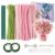 houlishu 400 Pcs Pipe Cleaners Craft Kit – 300 Pink 100 Green Chenille Stems with Floral Wires Stamens Ribbon Adhesive Tapes for DIY Flower Making