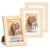 HOUSE DAY Wood 5×7 Picture Frame Set of 3, Tempered Glass, White Oak