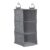Household Essentials 3 Shelf Hanging Closet Organizer, Hanging Shelf with Hooks, Poly Linen and PEVA Shelving