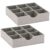 Household Essentials Drawer Organizer Tray with Fabric Cover and 9 Square Compartments, Gray, Set of 2