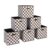 Household Essentials Fabric Storage Bins 6 Piece Set, Checkerboard White and Black