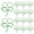 Housoutil 40pcs Mini Metal Four Leaf Clover Paper Clips for Planner and DIY Projects, Green Decorative Portable Binder Clips for Irish Party Favors and Spring Stationery