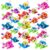 HOZKEAP100 Packs Bulk Small fish Mini Pop Fidget Key Chain， Birthday Party Favors Supplies and Classroom summer Student Gifts