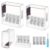 HRXMS 2Pcs Long Point Carpenter Pencil Sharpener – 4 Hole Handheld with Transparent Lid, 4 Extra Blades & Mini Screwdriver for Colored, Graphite, Charcoal Pencils