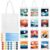 Hsei 12 Pcs Pre Drawn Canvas Tote Bags DIY Paint Kit Adults,Landscape