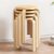 HSUFLWS Wooden Stackable Stools Set of 4 for Classroom, 18″ Round Wood Stacking Stools Set of 4, Nesting Stools for Dining Rooms Kitchens Living Room Parties, Space-Saving (4)