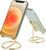 HTQXS Cell Phone Stand for Desk, Cute Metal Gold Cell Phone Stand Holder Desk Accessories, Compatible with All Mobile Phones