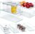 Hudgan 8 PACK Stackable Pantry Organizer Bins (3 Size) – Clear Fridge Organizer for Kitchen, Freezer, Refrigerator, Cabinet – Plastic Storage Container with Handle for Home