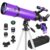 HUGERSTAR Telescope, Telescope for Adults & Kids & Astronomy Beginners, 80mm Aperture 600mm Portable Refractor Telescopes Fully Multi-Coated Optics with AZ Mount Tripod, Phone Adapter and Moon Filter