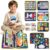 HUILIUSOU Busy Board Montessori Toys, Busy Book for 3 Year Old Toddler Boy Birthday Gifts, Montessori Toys Busy Board for Toddlers, Learning Educational Toddler Travel Activities