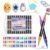 Hulezt Glitter Effect Brush Markers Pens Dual Tip Glitter Markers, 48